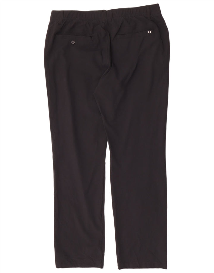 Męskie proste spodnie chino UNDER ARMOUR W38 L32, czarny poliester