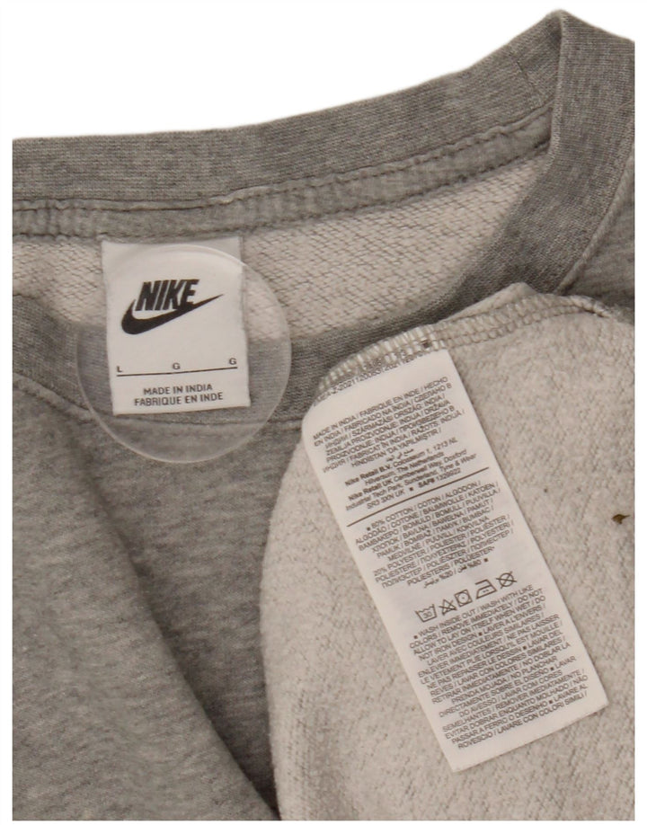 Damska bluza oversize NIKE UK 16, duża, szara, nakrapiana bawełna