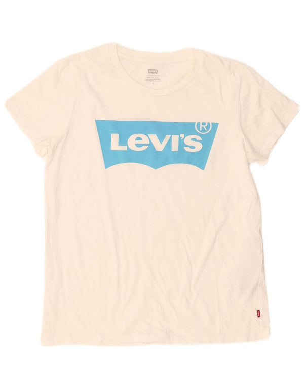 Damska koszulka z grafiką Levi's Top UK 12 Średnia biała bawełna