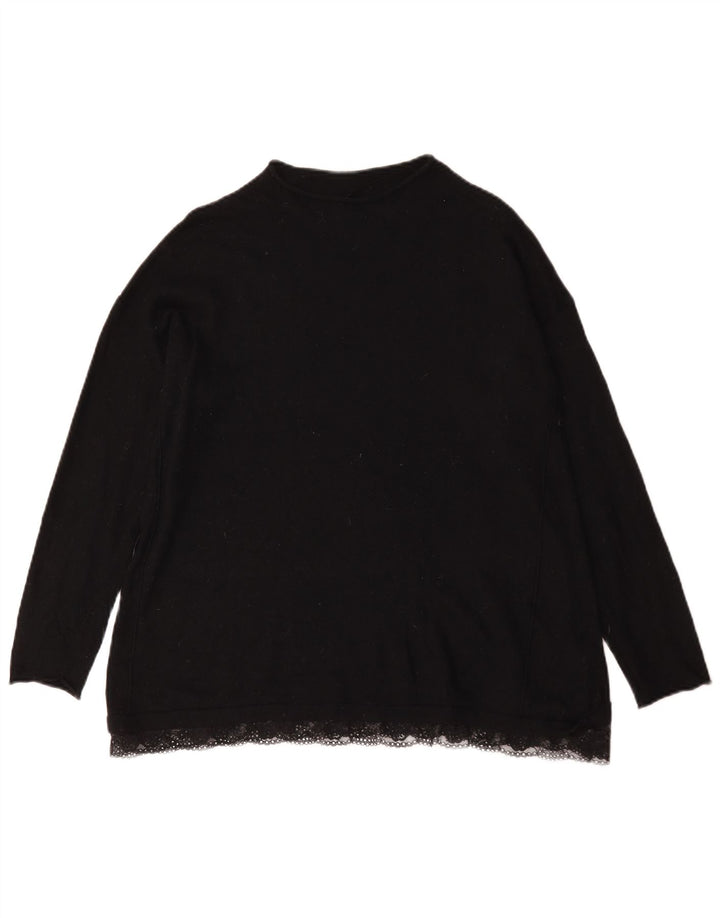 Marks & Spencer Damski sweter z golfem UK 14, duży, czarny
