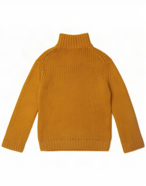 Damski sweter oversize Massimo Dutti z golfem UK 6 XS w kolorze żółtym