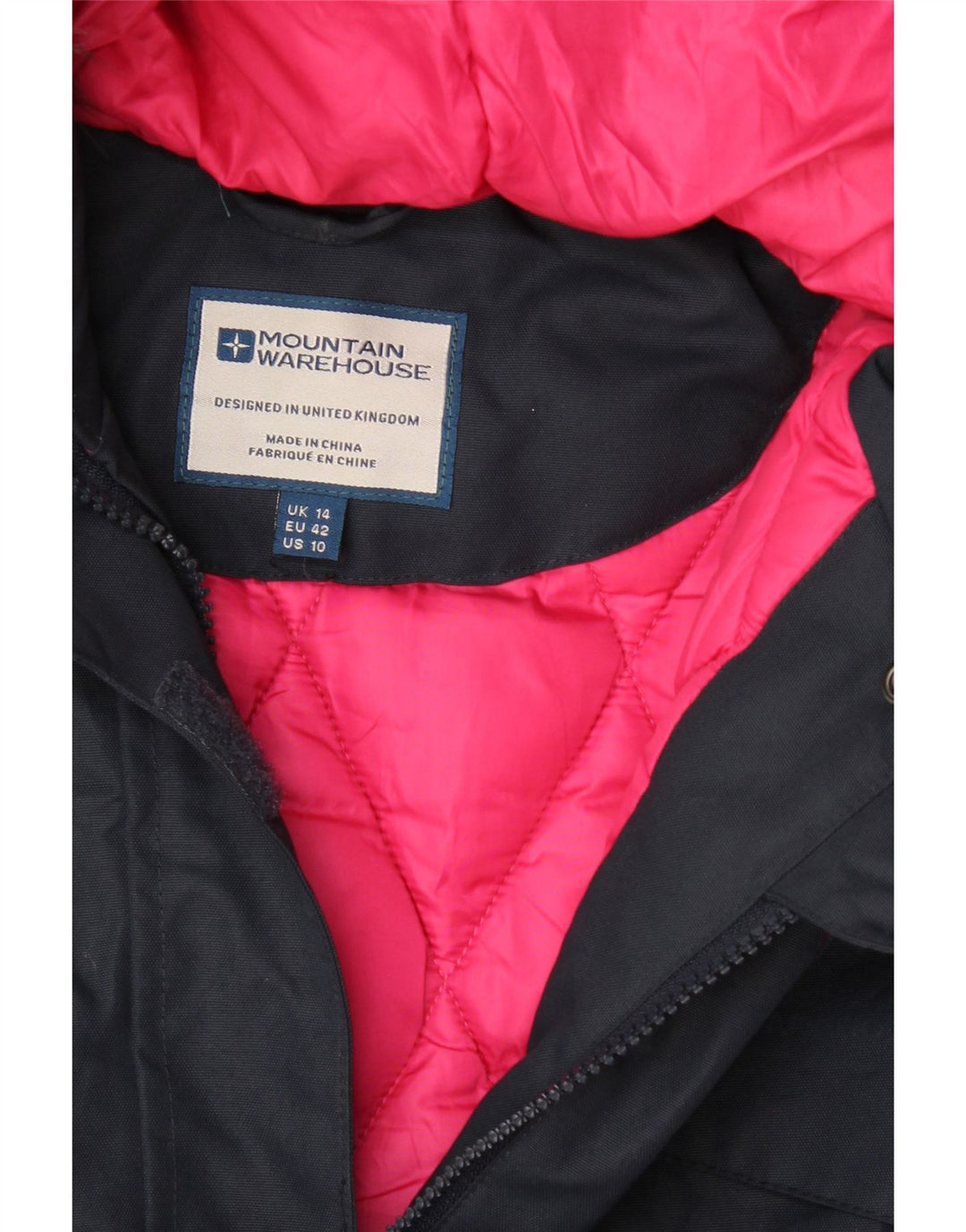 MOUNTAIN WAREHOUSE Damska kurtka parka z kapturem UK 14, duża, granatowa