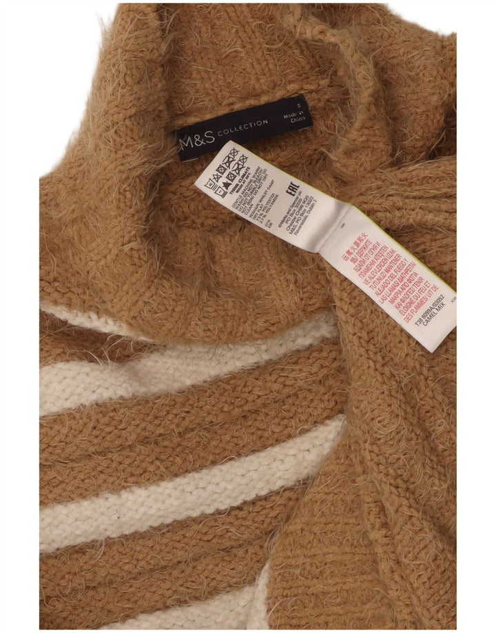 MARKS & SPENCER Damski sweter z golfem UK 10 Mały Brązowy