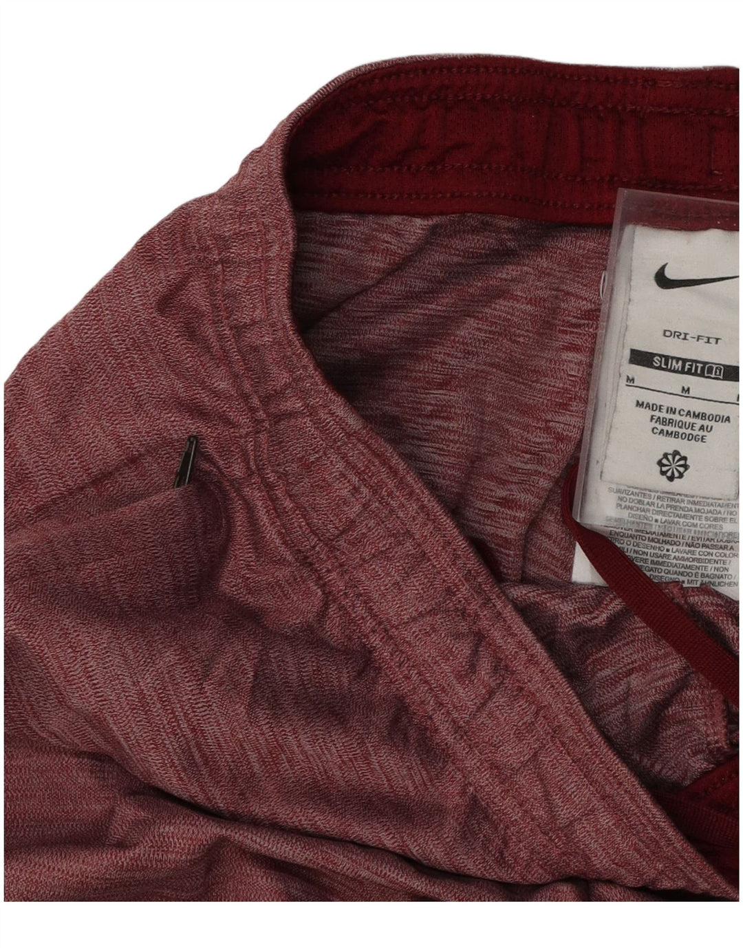 Męskie spodenki sportowe NIKE Dri Fit Slim Fit w kolorze średniego burgunda