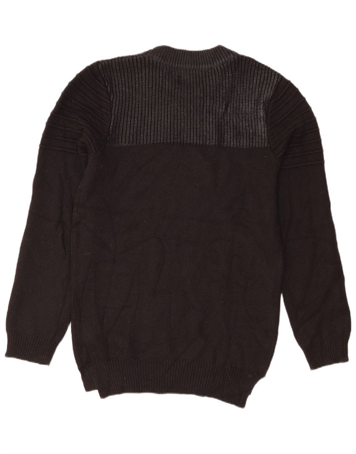 Męski sweter z okrągłym dekoltem Jack & Jones, mały, czarny akryl