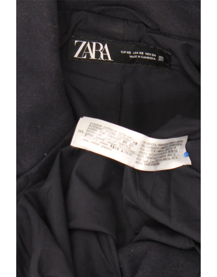 Damski płaszcz oversize z podwójnymi piersiami Zara UK 6 XS Granatowy poliester