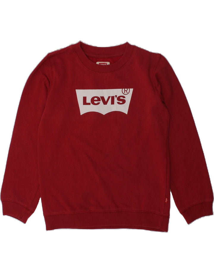 LEVI'S Girls Graphic Sweatshirt Jumper 7-8 Years Red Cotton | Vintage Levi's | Thrift | Second-Hand Levi's | Used Clothing | Messina Hembry 