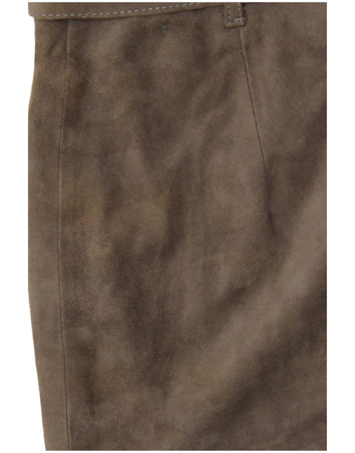 Damska zamszowa spódnica w stylu vintage IT 44 Medium W26 Skóra khaki