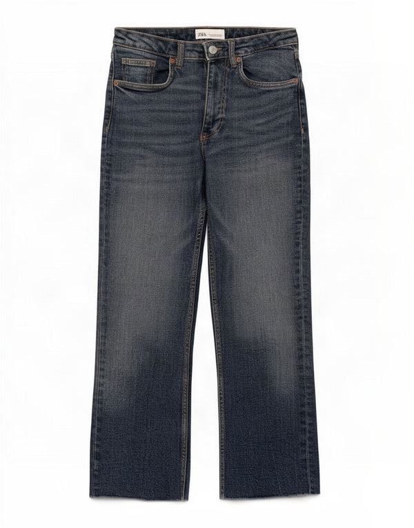 Dżinsy damskie Zara Cropped EU 38 Small W28 L25 Niebieskie
