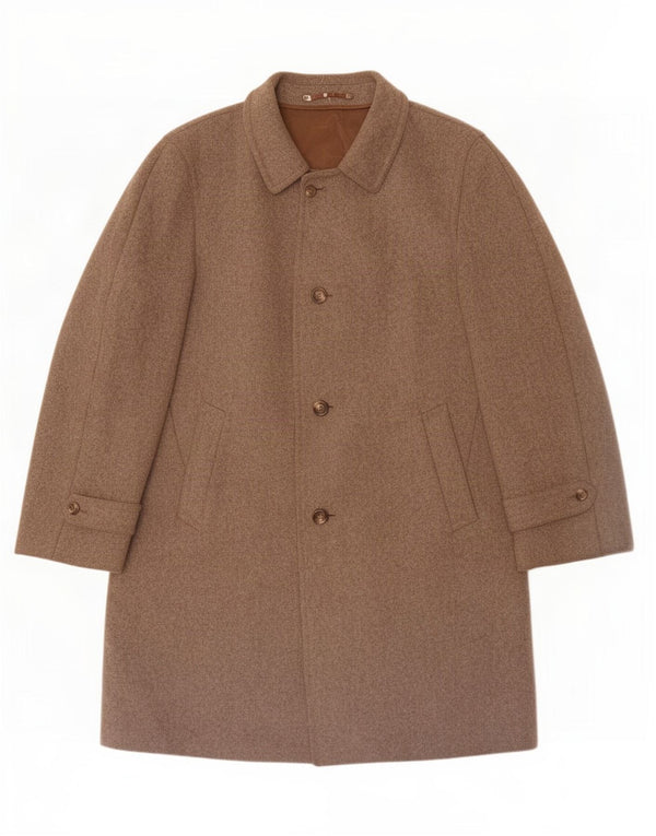 Płaszcz męski Vintage UK 38 Średni brąz, nowa wełna