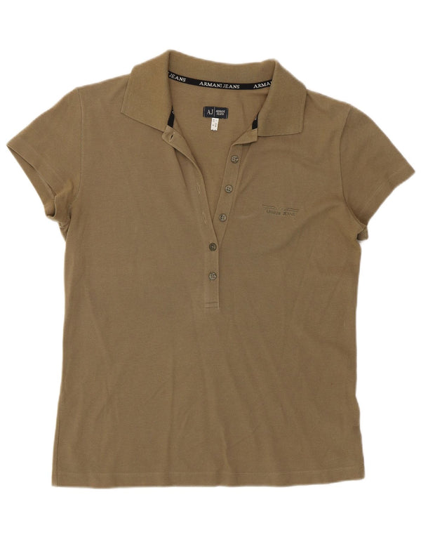 Damska koszulka polo Armani UK 12, średnia bawełna khaki