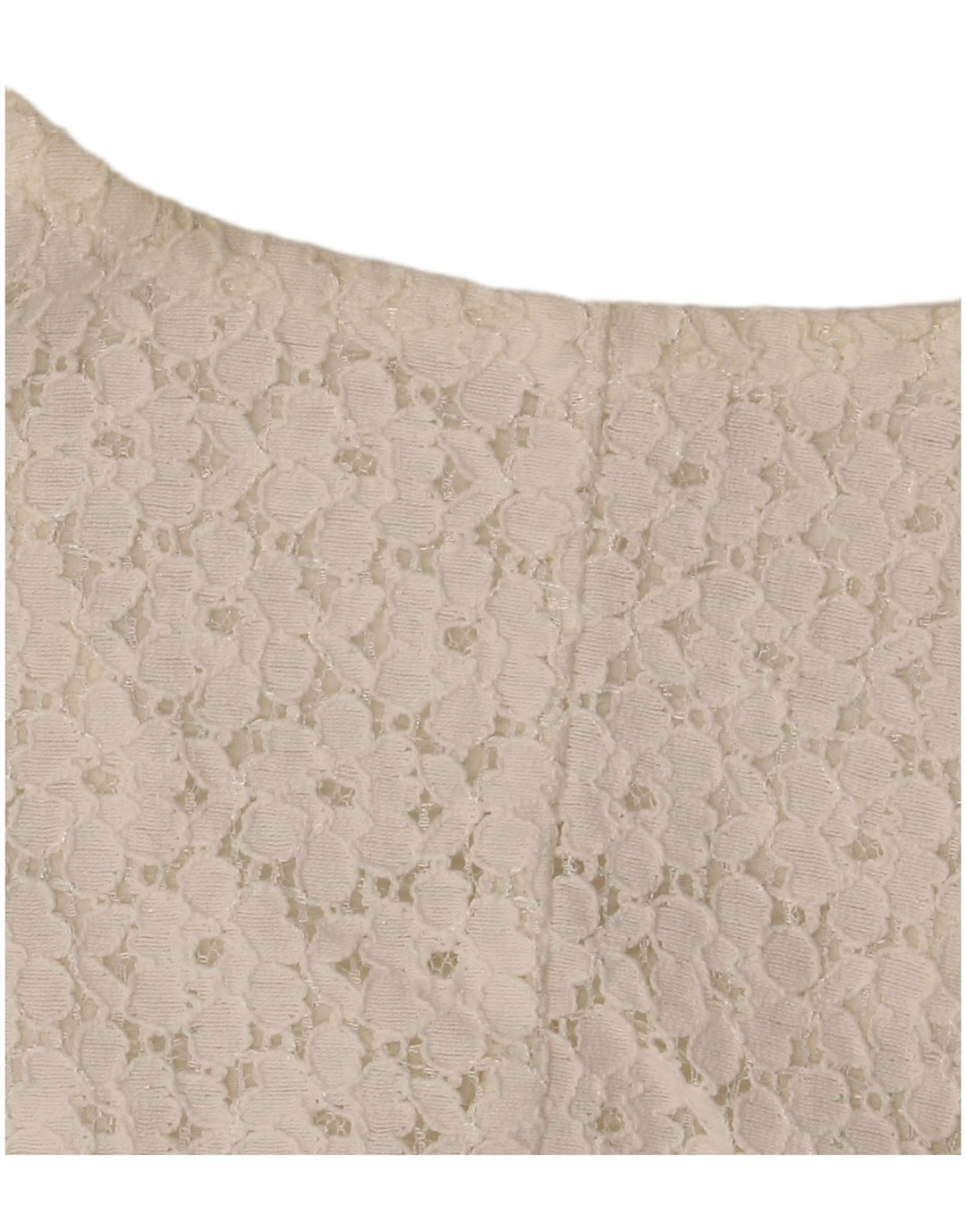 Damska bluzka koszulowa z krótkim rękawem VINTAGE IT 46, duża w kolorze złamanej bieli, w kwiaty