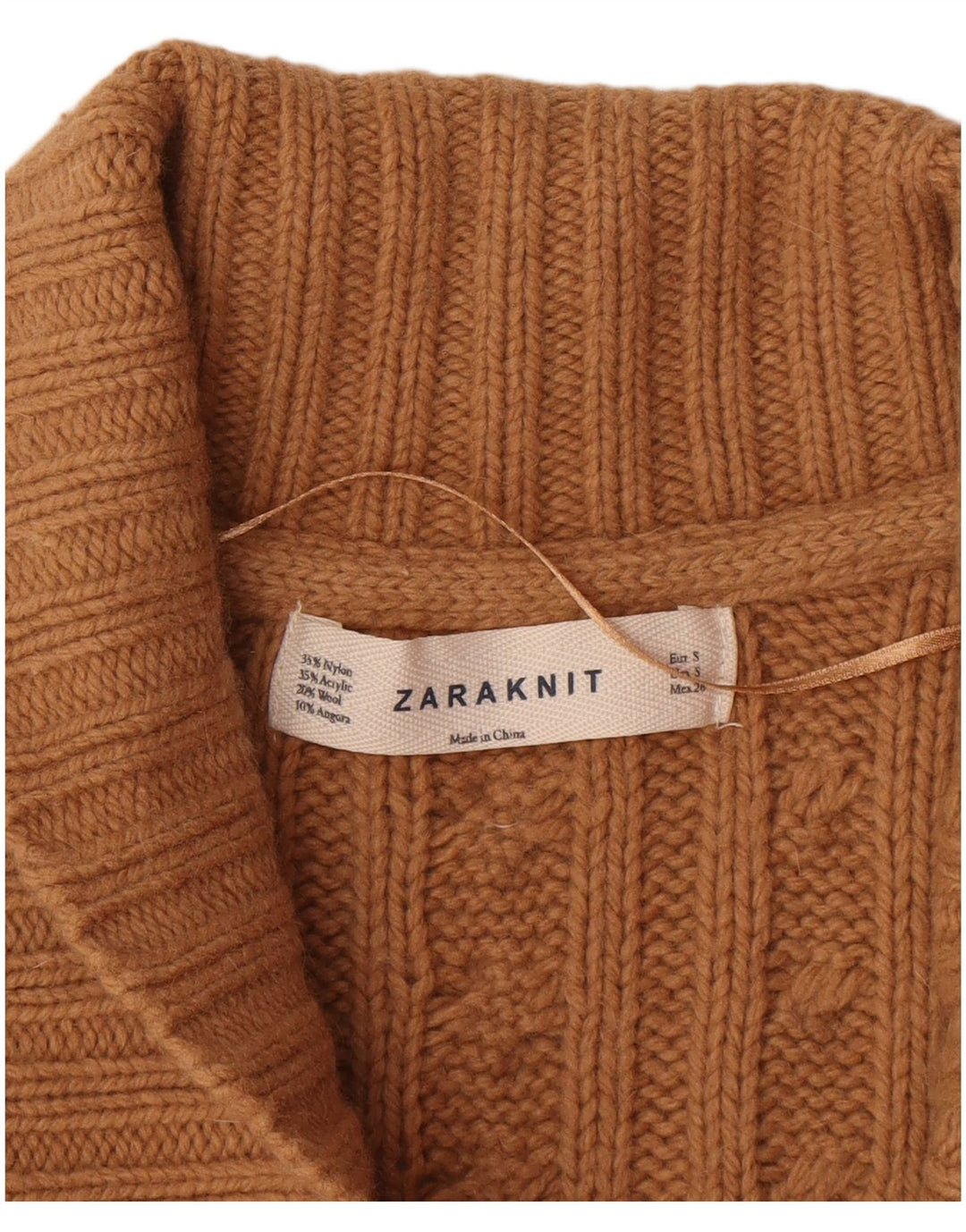 Sweter damski Zara Cardigan UK 10, mały, brązowy nylon