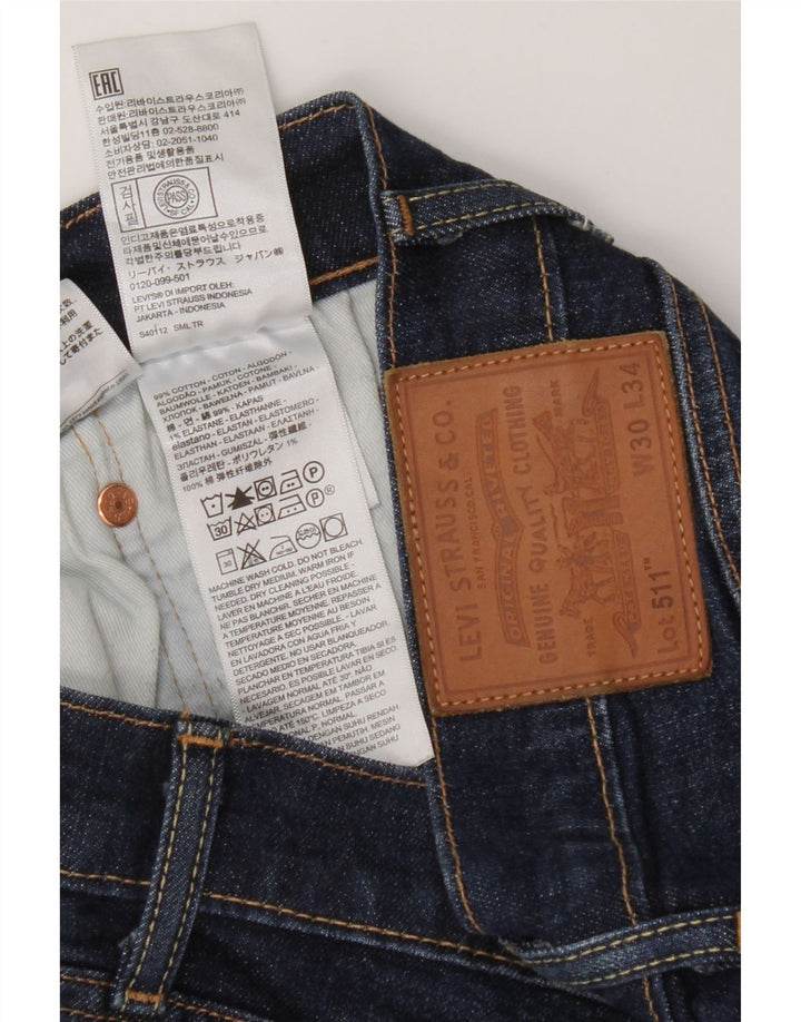 Męskie jeansy slim fit LEVI'S W30 L34 Niebieskie bawełniane