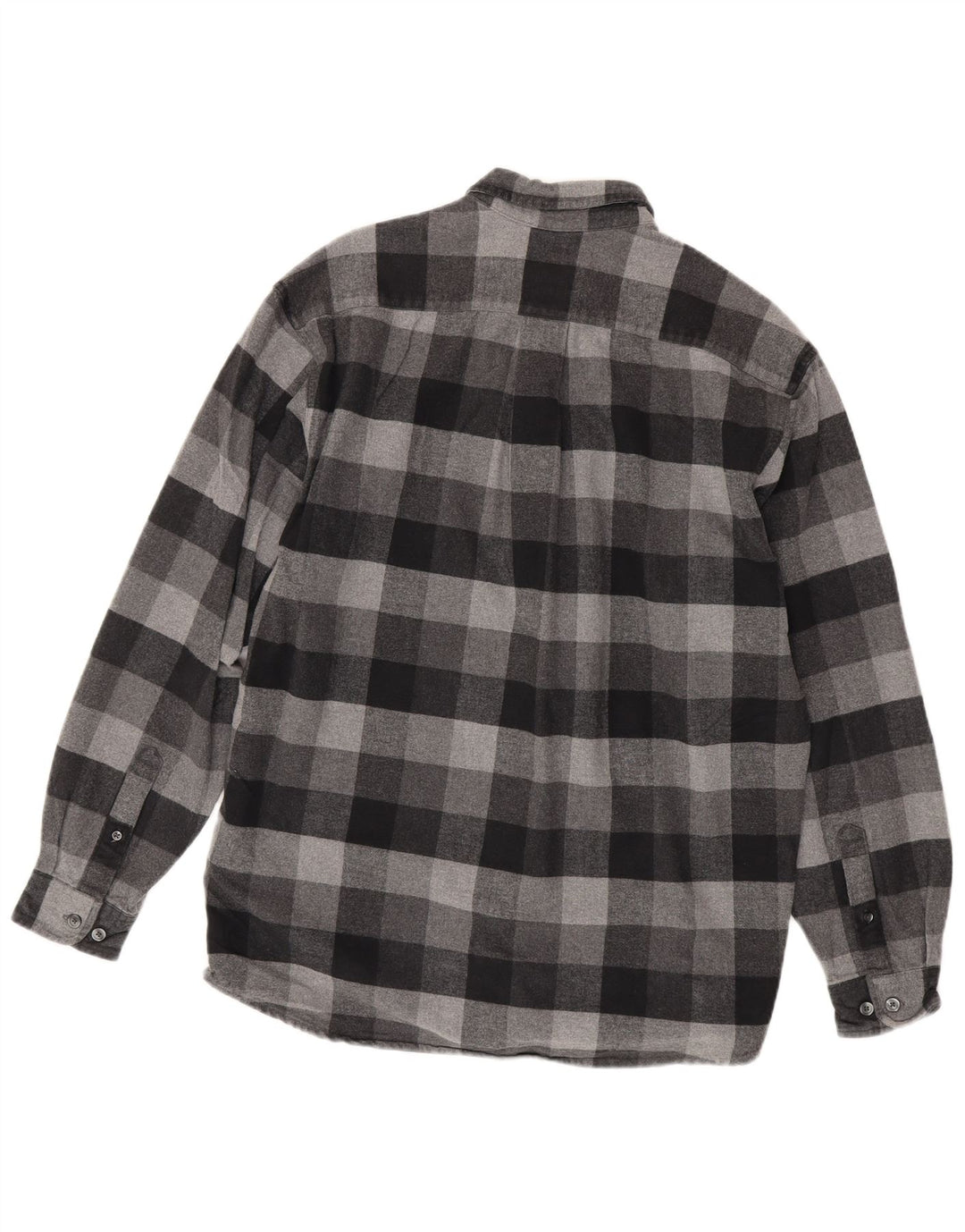 Męska koszula flanelowa Eddie Bauer, średnia szara bawełna w kratkę