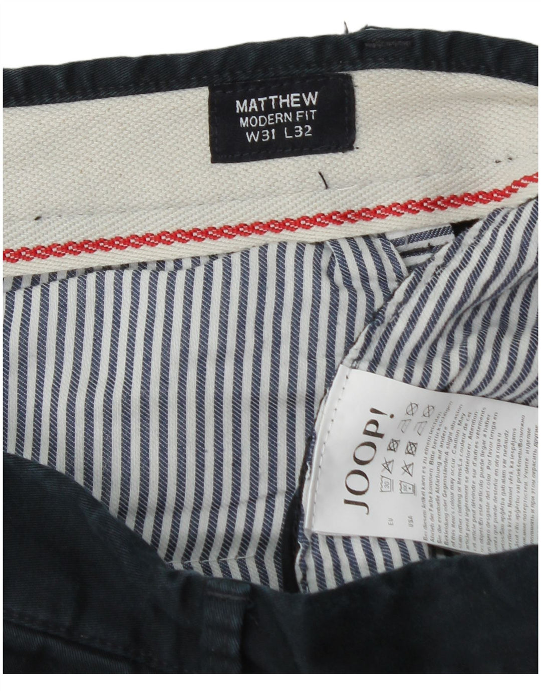 Męskie spodnie Chino Joop Modern Fit W31 L30 Granatowa bawełna