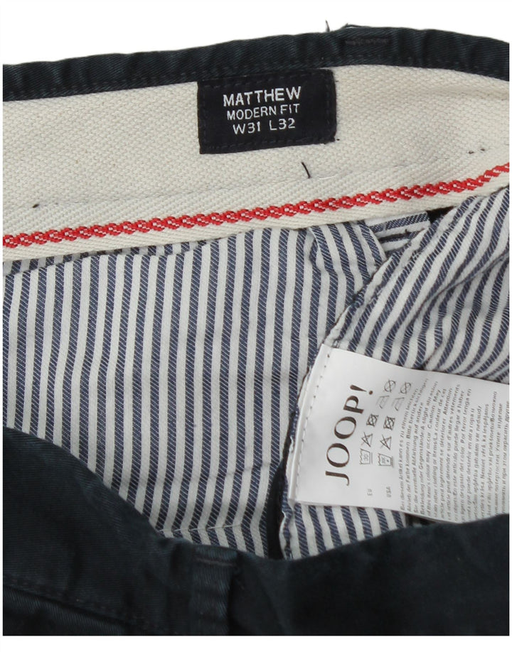 Męskie spodnie Chino Joop Modern Fit W31 L30 Granatowa bawełna
