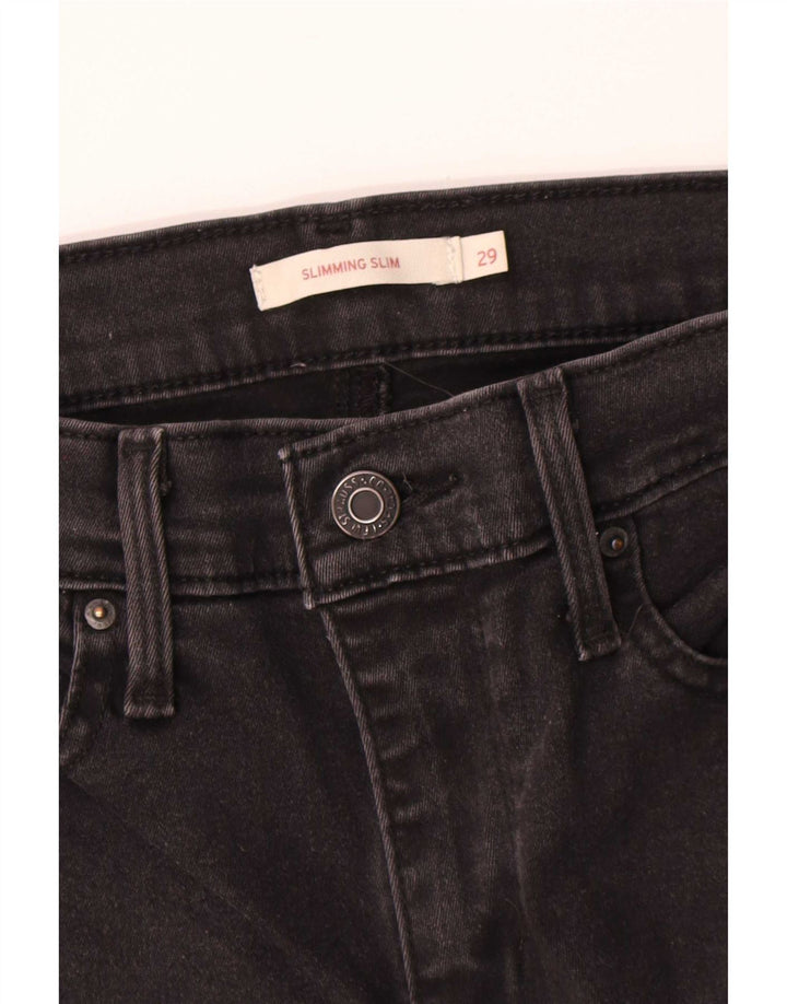 Damskie jeansy wyszczuplające Levi's W29 L32 Czarne bawełniane