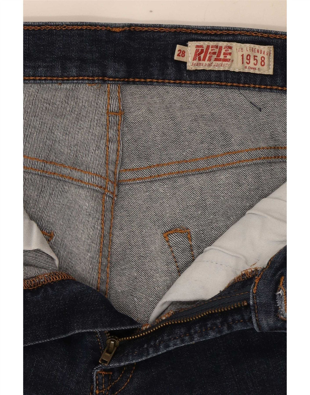 Damskie jeansy Rifle Slim W28 L32 Granatowe, bawełniane