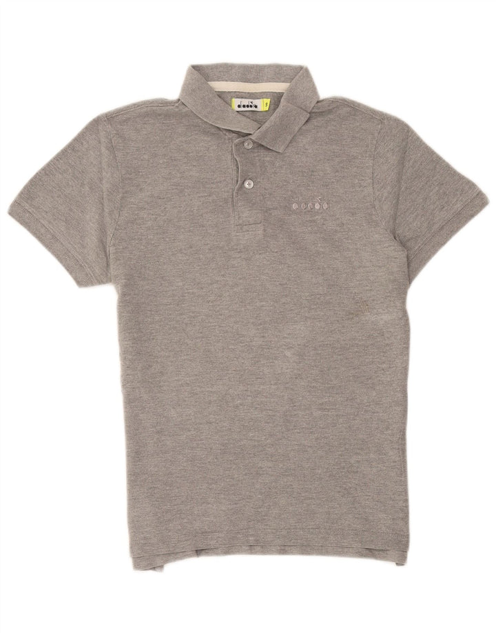 Męska koszulka polo Diadora, mała, szara, nakrapiana