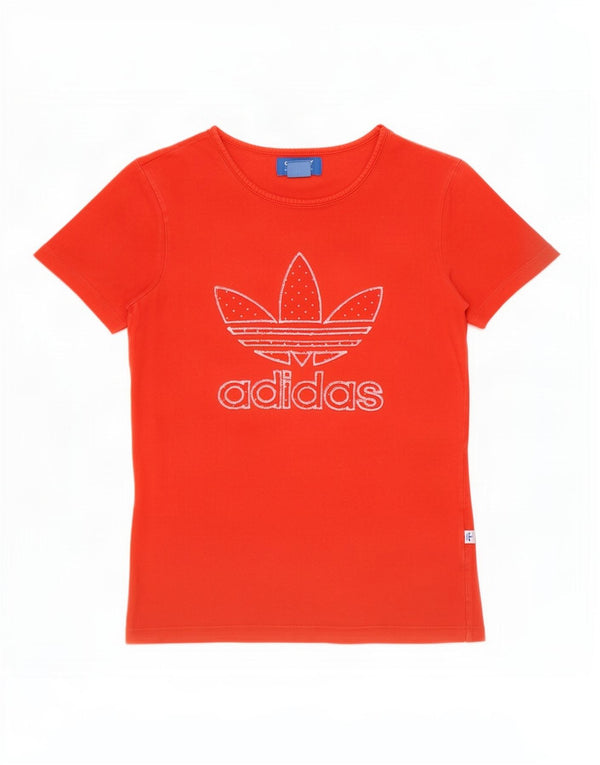 Damska koszulka graficzna Adidas Top UK 8 Small Red Cotton
