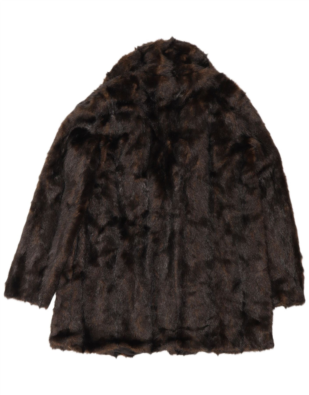 Zara Damski płaszcz oversize ze sztucznego futra UK 10, mały, brązowy, poliestrowy, zimowy