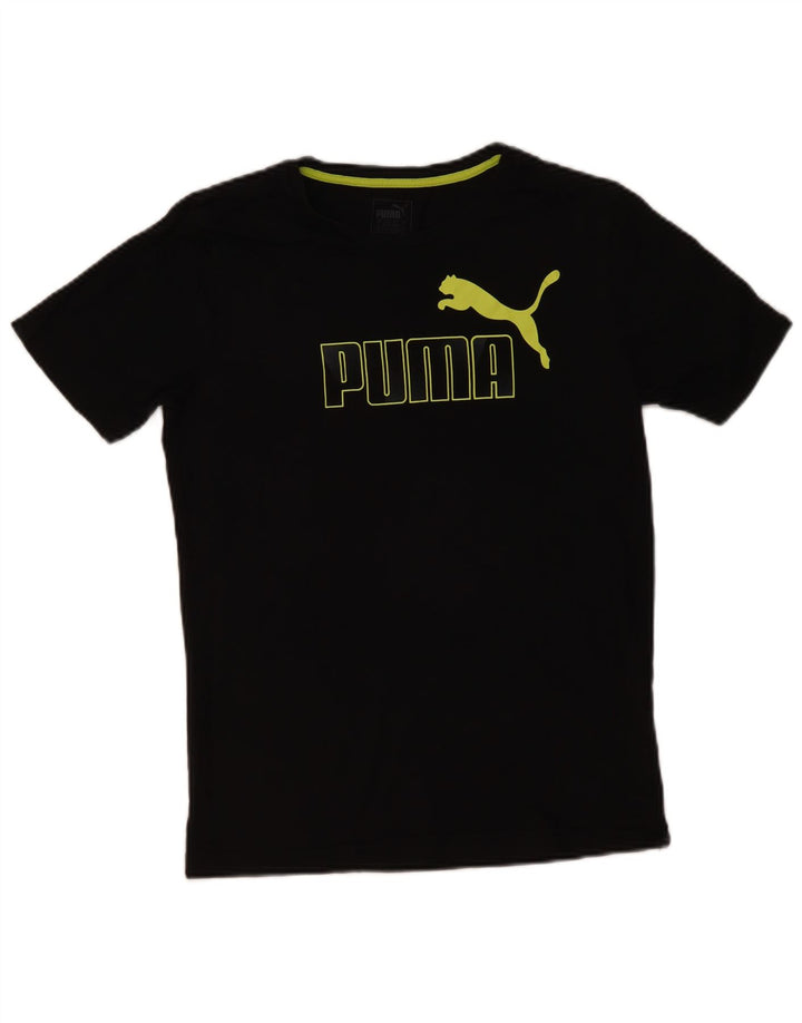 Męski T-shirt z grafiką Puma, mały, czarny, bawełniany