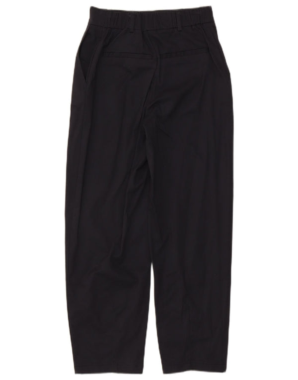 Damskie zwężane spodnie chino z wysokim stanem Zara XS W24 L26 Granatowa bawełna