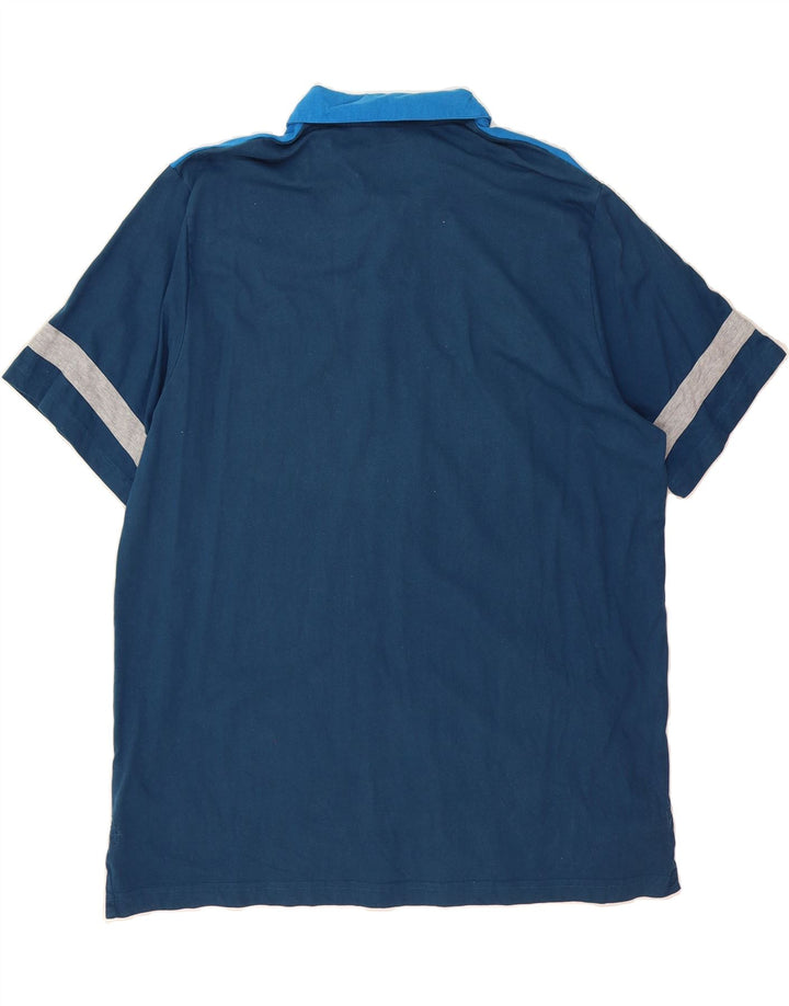 REEBOK Mens Polo Shirt 2XL Blue Colourblock Cotton Vintage Reebok and Second-Hand Reebok from Messina Hembry 