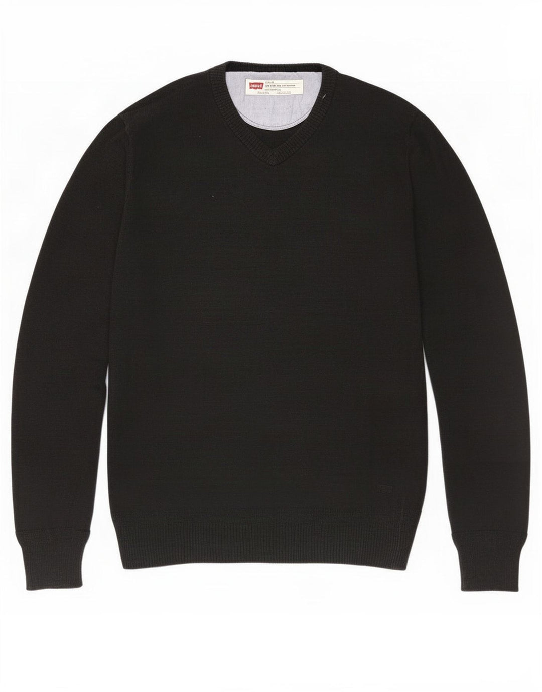 Męski sweter Levi's Slim Fit z dekoltem w kształcie litery V, mały, czarny