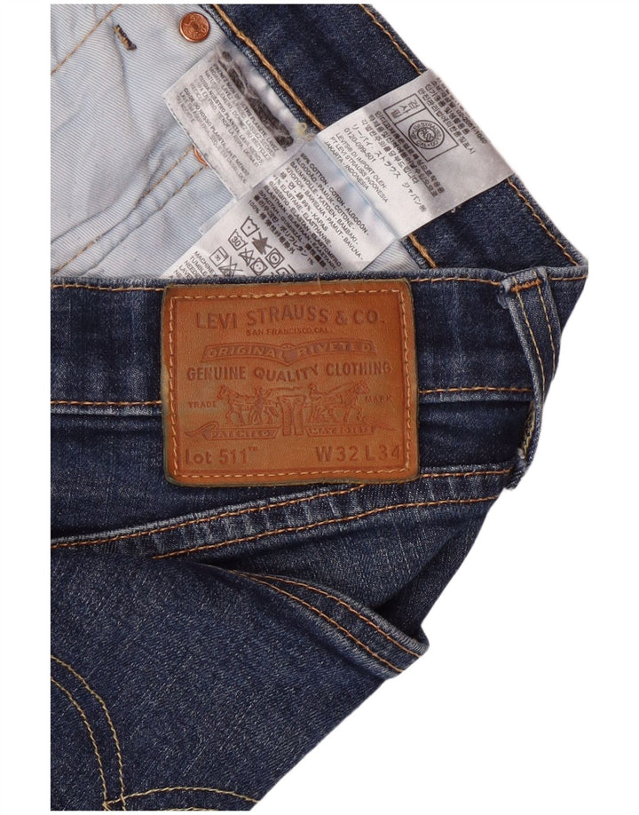 Męskie spodenki jeansowe Levi's 511 Slim Fit W32 Średnioniebieskie bawełniane