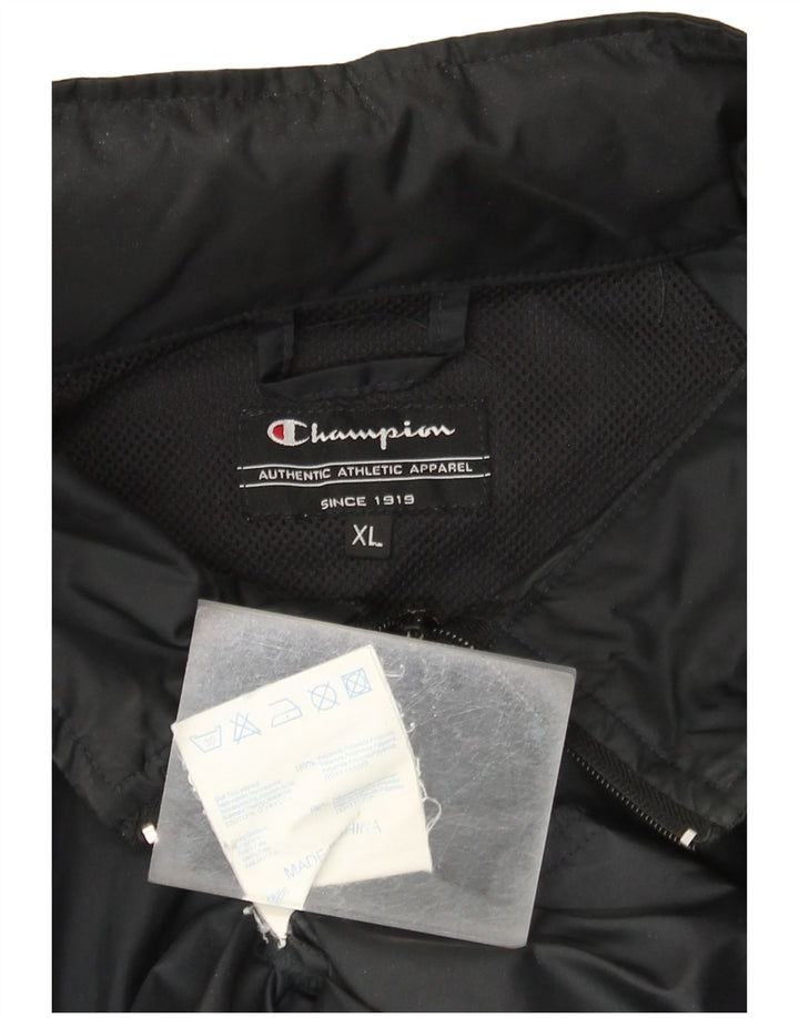Męska kurtka przeciwdeszczowa z kapturem Champion UK 42 XL, czarna, poliamidowa