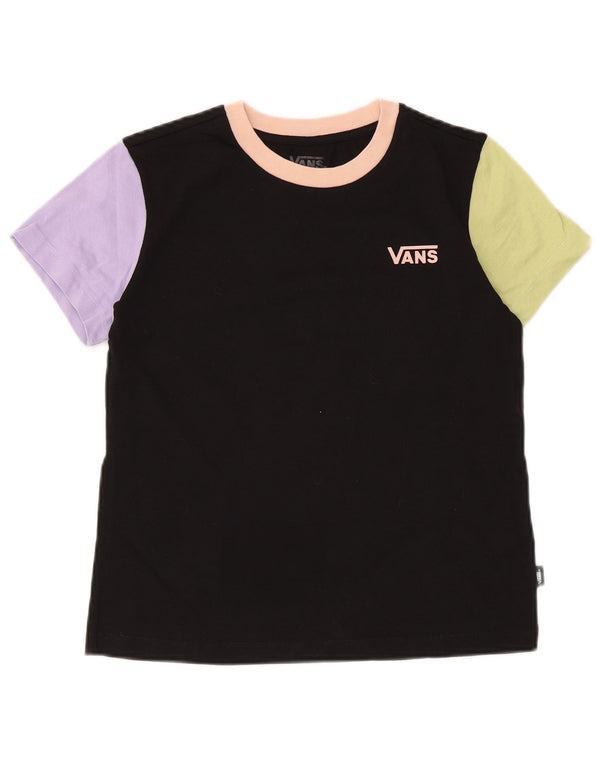 T-shirt damski Vans Top UK 6 XS, czarny, bawełniany z blokami kolorów
