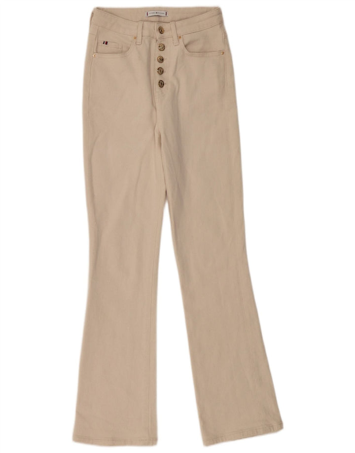 Damskie jeansy rozkloszowane TOMMY HILFIGER W26 L30 Beżowa bawełna