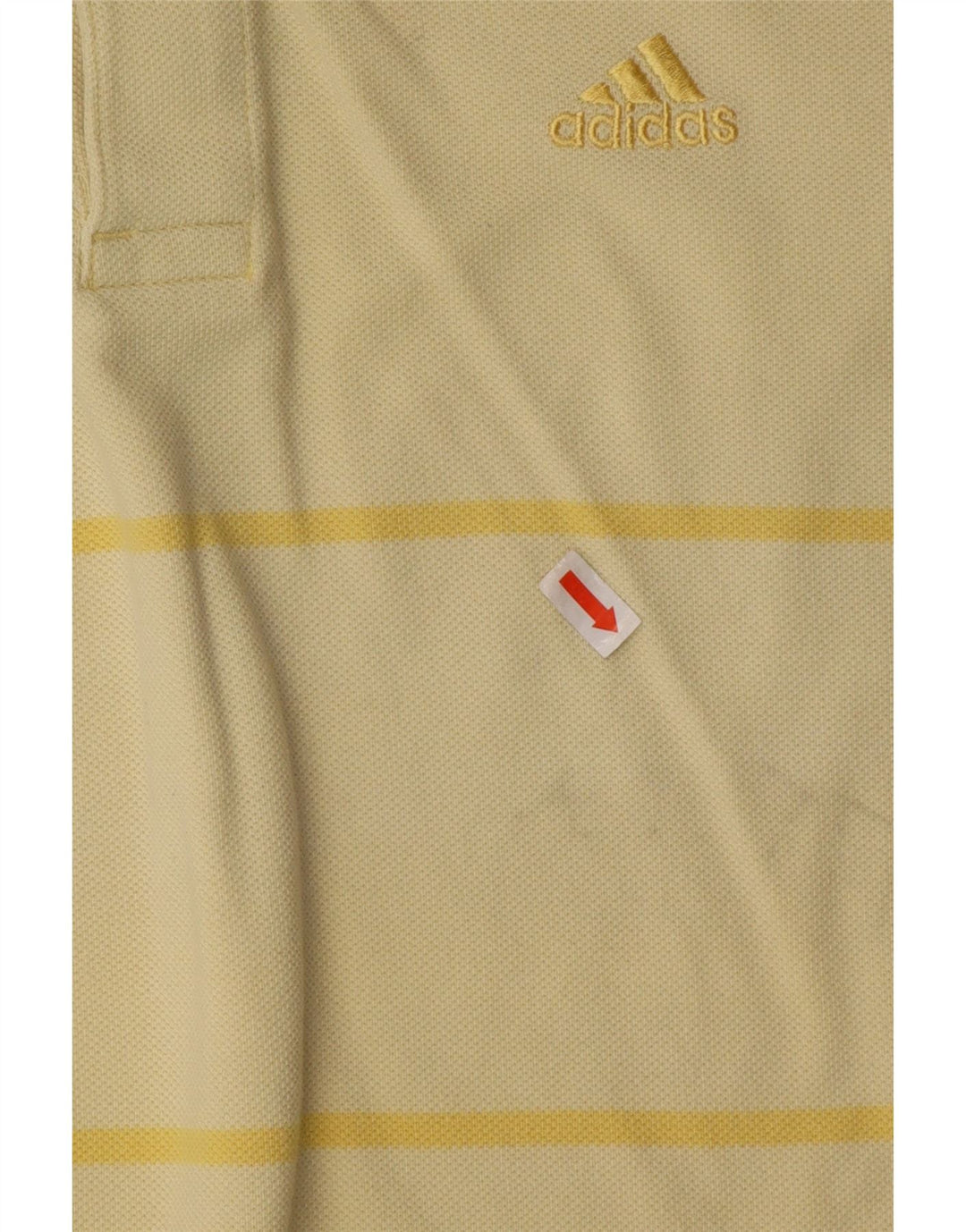 Męska koszulka polo Adidas, mała, bawełniana w żółte paski