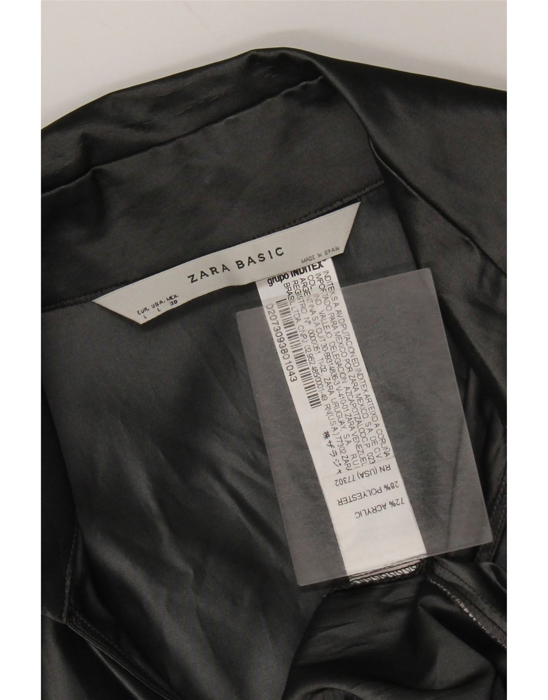 Damska bluzka koszulowa Zara z rękawem 3/4 UK 14, duża, szara, akrylowa