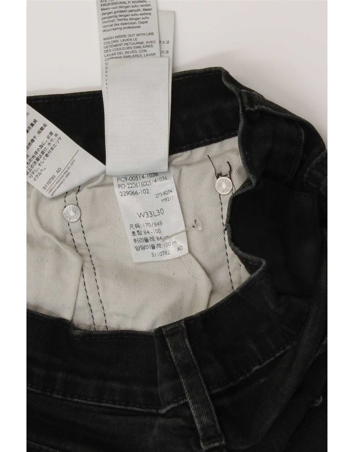 Męskie proste dżinsy Levi's W33 L30 Czarna bawełna