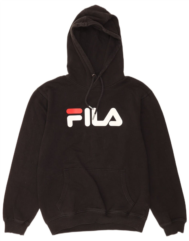Męski sweter z kapturem Fila, mały, czarny, bawełniany