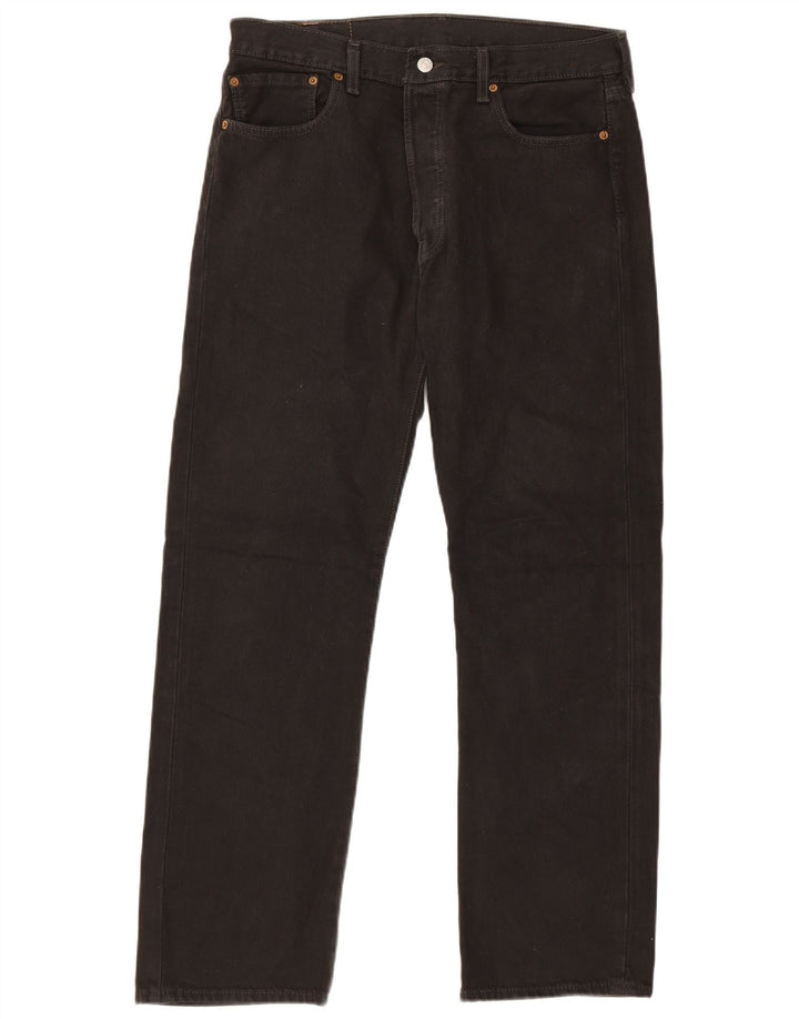 Męskie dżinsy Levi's 501 Straight W34 L30 Czarna bawełna