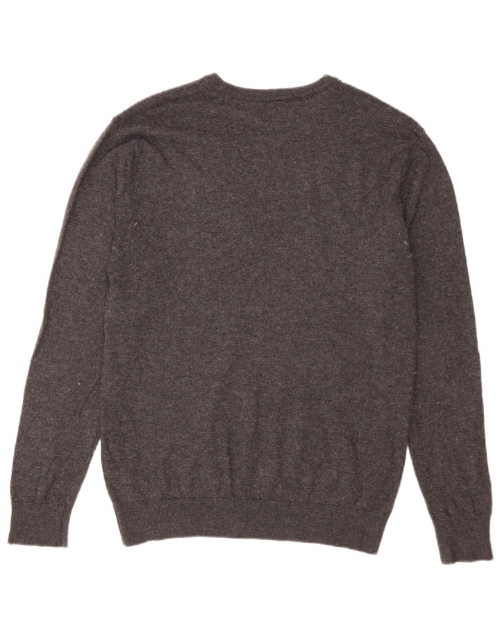 Crew Clothing Męski sweter z dekoltem w łódkę Średni szary nylon