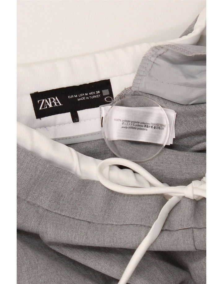 Damskie spodnie chino ZARA, średnie W30 L28, szary poliester