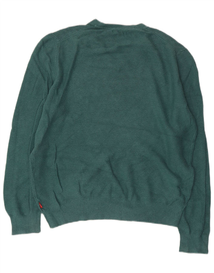 Damski sweter oversize IZOD z dekoltem w kształcie litery V, UK 10, mały zielony
