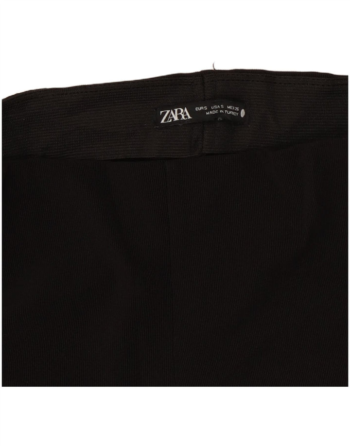 Spodnie damskie Zara Flare, małe, W26 L30, czarne, poliestrowe
