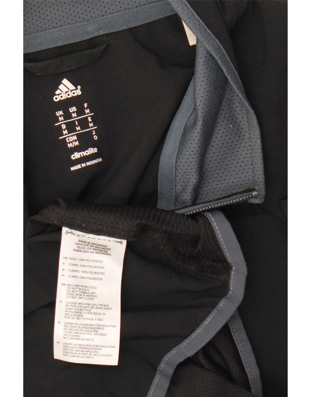 Adidas Męska kurtka dresowa Climalite, średnia czarna, poliester
