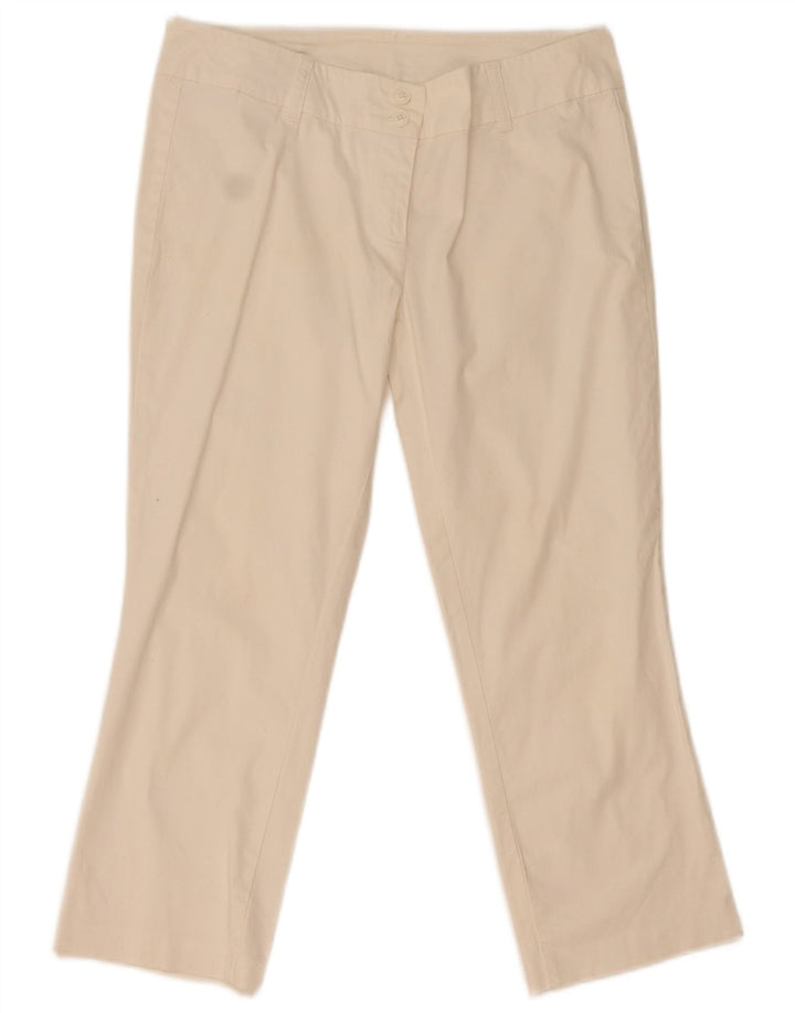 Spodnie damskie Capri Benetton IT 44 Medium W31 L22 Biała bawełna