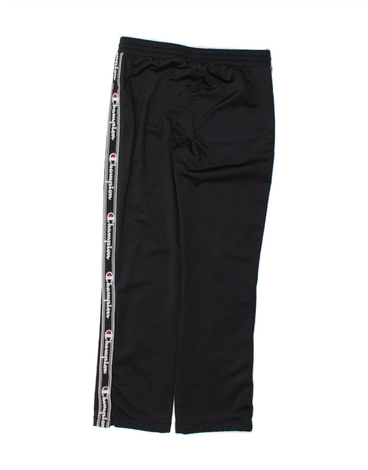 CHAMPION Boys Graphic Tracksuit Trousers 15-16 Years 2XL Black Polyester Vintage Champion and Second-Hand Champion from Messina Hembry 