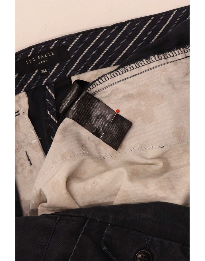 Męskie proste spodnie garniturowe Ted Baker W36 L30 Granatowe, bawełniane