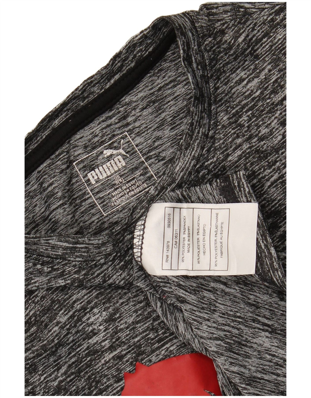 Chłopięcy top z grafiką PUMA z długim rękawem, 8-9 lat, mały, szary poliester