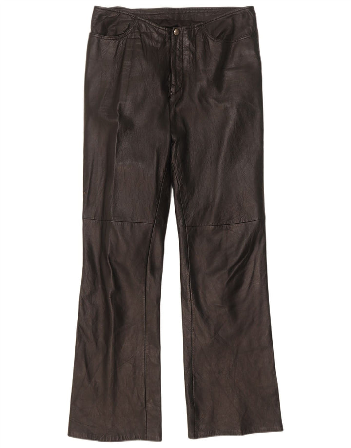 Damskie skórzane spodnie Dakota Bootcut W30 L31 czarne