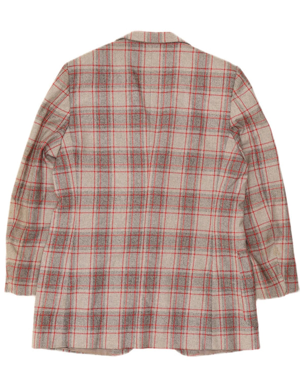 Vintage Mens 2 Button Blazer Jacket IT 52 XL Grey Check